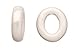 6pcs White Porcelain Slider Beads for Licorice Leather - O Style Glaze finish 18x21.5mm
