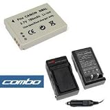Combo Set Premium Nb5l, Nb-5l Replacement Lithium-ion Battery + Home Battery Charger with Car Adapter for Canon Digital Camera & Camcorder