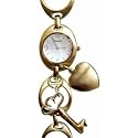 Henley Glamour -'Unlock my Heart' goldfarbene Damenuhr mit Bettelarmband in schicker Präsentbox - H07016.04