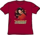 Star Trek SET PHASERS ON STUNNING Ohura Adult Cardinal Red T-shirt
