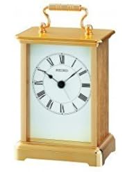 Seiko Gold tone Metal Glass Quartz Desk and Table