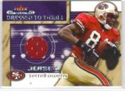 2002 Fleer Maximum Dressed to Thrill #15 Terrell Owens - San Francisco 49ers (Piece of Authentic Jersey ) (Football Cards)