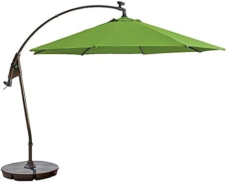 11-Foot Round Solar Cantilever Umbrella Sunbrella fabric