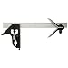Starrett C33HC-12-16R Forged, Hardened Steel Square And Center Heads With Satin Chrome Blade Combination Square, Smooth Black Enamel Finish, 16R Graduation, 12" Size
