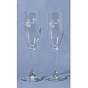 Swirls and Hearts Toasting Flutes