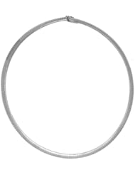 18K White Gold Omega Dome 6mm Necklace 20 Inch