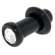 6 Gauge Black UV Single Flare Acrylic Cubic Zirconia Plug