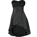 �berkreuzung & w�lbungs-gotische viktorianische r�sche bustier nadelstreifen-weste Hemd/Kleid Gr. 34-56