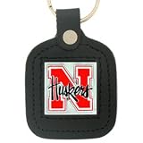 College Leather Key Ring - Nebraska Cornhuskers