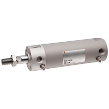 SMC CG1 Series Aluminum Air Cylinder, Round body, Double Acting, Basic Style Mounting, Switch Ready, Cushioned