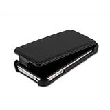 iGet (TM) Flip Cover Case for iPhone 4 - Ultra Slim Design - BLACK