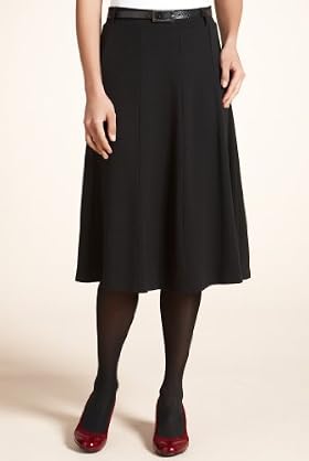 Knee Length Panelled Skirt with Belt