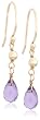 14k Yellow Gold, February Birthstone, Amethyst Briolette Hook Earrings