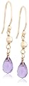 14k Yellow Gold, February Birthstone, Amethyst Briolette Hook Earrings