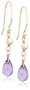 14k Yellow Gold, February Birthstone, Amethyst Briolette Hook Earrings