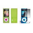Premium Neon Green Soft Silicone Gel Skin Cover Case + Crystal Clear LCD Screen Protector for Apple iPod Nano 5G, 5th Generation [Accessory Export Packaging]