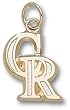Colorado Rockies "Cr" 9/16" Charm/Pendant -14K/10K, Stainless Steel or Gold Plated