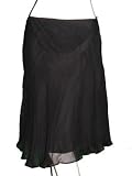 NICOLE FARHI Silk Tiered Skirt in Black