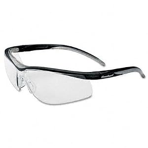 KleenGuard V40 Contour Safety Glasses, Clear Nylon Rubber Frame, Clear Lens by 