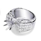 Rebecca 14k White Diamond Ring (70 Princesses = 2.80)