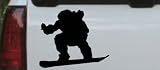 Car Sport-Snowboarding Sports Car Window Wall Laptop Decal Sticker -- Black 14in X 11.8in