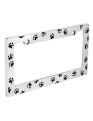 Bell High Quality Dog Doggie Puppy Paw Prints Metal License Plate Frame