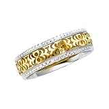 14K Two-Tone Gold Comfort Fit Design Wedding Band For Men and Women - Sizes 5 - 12.5