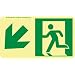 NMC 50F-1SN-DL 7550 Glo Brite Nyc Directional Flex Glow Sign with Down Left Graphic, 8" Length x 4-1/2" Height, Green on Pale goldenrod