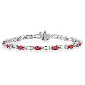 14k White Gold Diamond and Ruby Bracelet by 