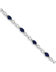 14k White Gold Diamond And Sapphire Bracelet, Best Quality Free Gift Box Satisfaction Guaranteed