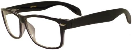 NERD Eyewear Vintage Style Frame Rx-able Clear Lens Eye Glasses BLACK/CLEAR