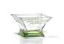 6"D Green Crystal Bowl - Picasso Collection - Bohemia Crystal - Made In Czech Republic
