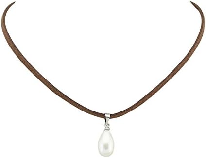 New Suede Cord Classic Necklace with One Single Pendant Choker Necklace for Women 14'' Brown
