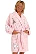 Fifi in Paris Appliqued Bathrobe, 100% Cotton Terry Cloth, Short, Lt. Pink, One Size