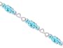 Designed just for you 12.50 carats total weight Oval & Round Cut Swiss Blue Topaz Gemstone Bracelet in Sterling Silver