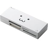 ELECOM メモリリーダライタ ケーブル収納 SDXC対応 SD+MS+XD対応 ホワイト顔 MR-C23WHF1
