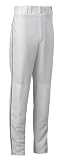 Mizuno Full Length Premier Piped Baseball Pant (White/Red, Medium)