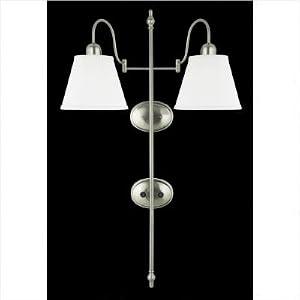 Portable Lamp Portable Wall Sconce in Brushed Nickel by Quoizel