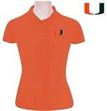 NCAA Miami Hurricanes Ladies Mango Orange Remarkable Short Sleeve Polo
