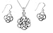 Solid .925 Sterling Silver Celtic Woven Pendant Necklace Earring Set