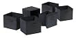 Capri Set of 6 Foldable Black Fabric Baskets By Winsome Wood