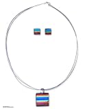 Dichroic glass jewelry set, 'Summer Rainbow'