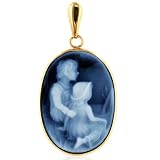 14K Gold Frame Children Cameo