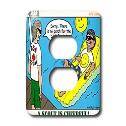 Rich Diesslins Funny KNOTS Scouting Cartoons - A Scout is Cheerful - Mile Swim - Light Switch Covers - 2 plug outlet cover