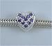 AMETHYST PURPLE HEART Sterling Silver Bead for Pandora