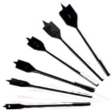 6-Piece Wood-Boring Spade Bit Set - High-Speed Steel