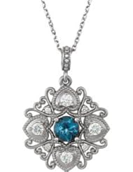 Vintage-Inspired Dangle Pendant or Necklace Pendant Sterling Silver 85372