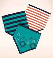 3 Pack Pure Cotton Race Car Striped Bibs