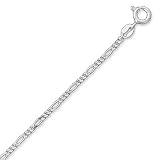 Sterling Silver Necklace Figaro Chain 18