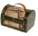 Old World Map Wooden Small Trunk
